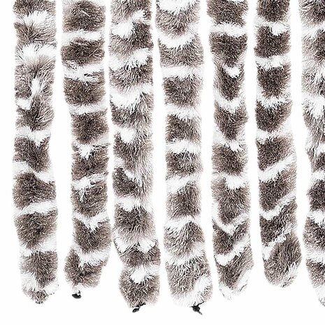 Vliegengordijn 56x200 cm chenille taupe en wit 6