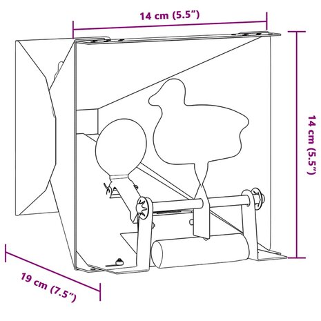 Kogelvanger Groen 14 x 14 x 19 cm Staal 9
