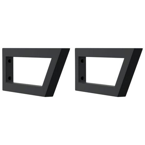 Wandbeugels voor wasbak 2 st trapezium staal zwart 2