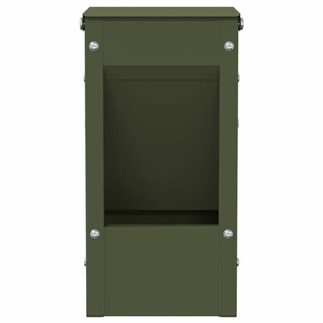Konijnen voerbak Olijf Groen 12,5 x 12,5 x 25 cm Koudgewalst Staal 5