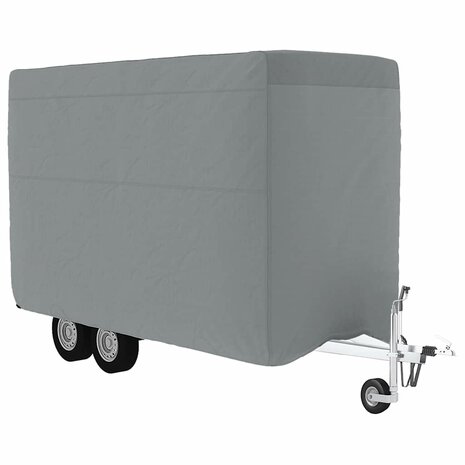 Paardentrailerhoes 376x168x240 cm vliesvlies grijs 2