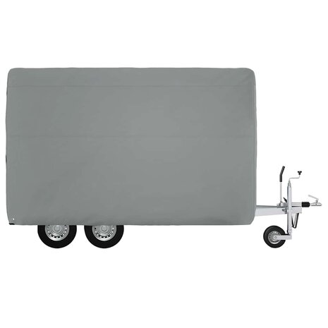 Paardentrailerhoes 376x168x240 cm vliesvlies grijs 5