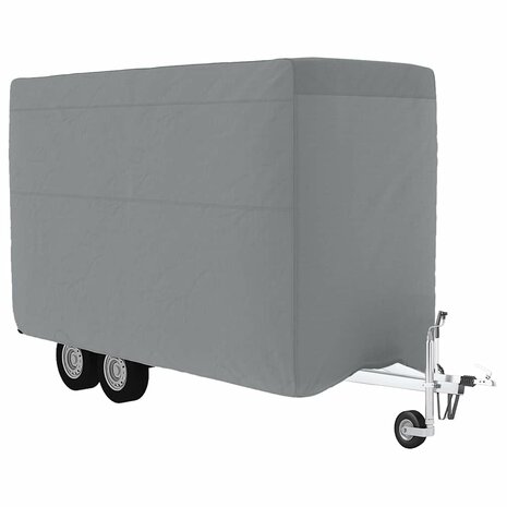 Paardentrailerhoes 396x178x250 cm vliesvlies grijs 2