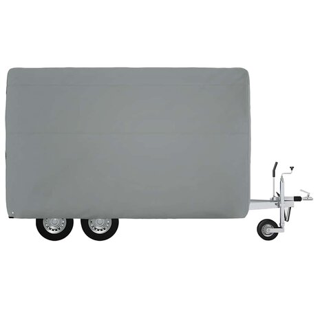 Paardentrailerhoes 396x178x250 cm vliesvlies grijs 5