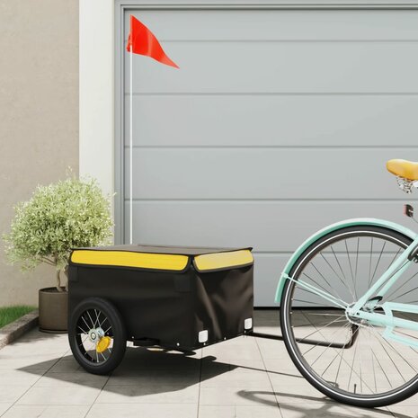 Fietstrailer 30 kg ijzer zwart en geel 1