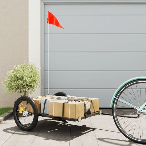 Fietstrailer 135x68x37 cm ijzer zwart 1