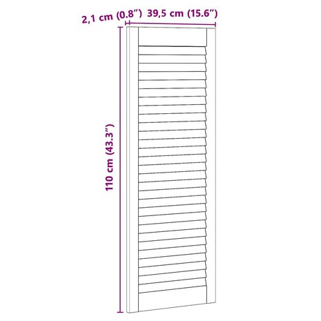 Kastdeur Naturel 110 x 2,1 x 39,5 cm Massief grenenhout 8