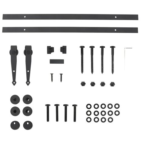 Ophangset voor minischuifdeur 122 cm koolstofstaal zwart 7