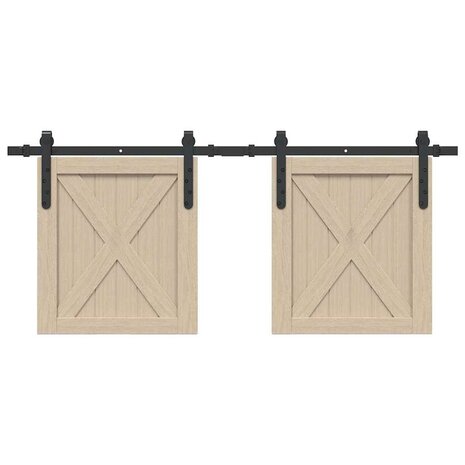 Ophangset voor schuifdeur 122 cm koolstofstaal 1