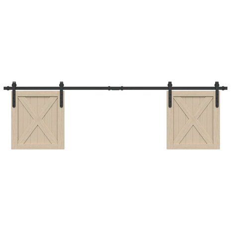 Ophangset voor schuifdeur 183 cm koolstofstaal 1