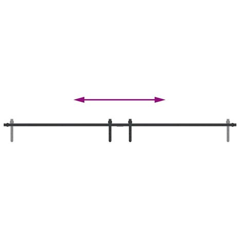 Ophangset voor schuifdeur 213 cm koolstofstaal 8