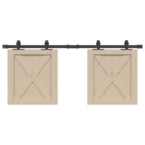 Ophangset voor schuifdeur 122 cm koolstofstaal 1
