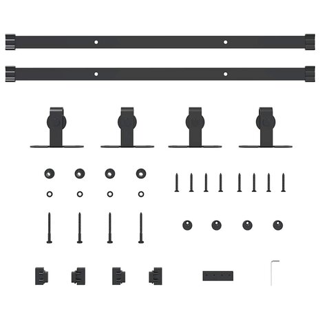 Ophangset voor schuifdeur 122 cm koolstofstaal 4