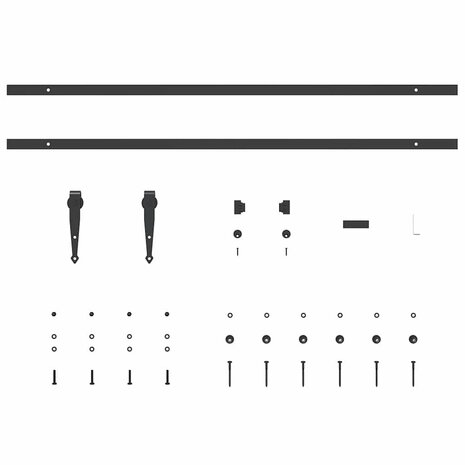 Ophangset voor schuifdeur 213 cm koolstofstaal 4