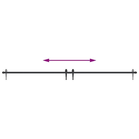 Ophangset voor schuifdeur 213 cm koolstofstaal 8