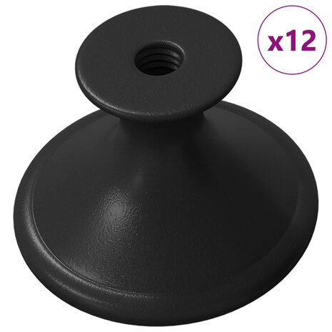 Handvat 12 pcs Zwart &Oslash;30 mm Aluminium 2