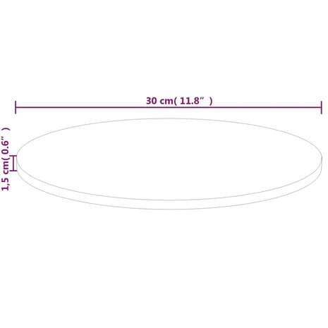 Tafelblad rond &Oslash;30x1,5 cm onbehandeld massief eikenhout 4
