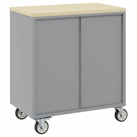 Werkbank Rood en Grijs 75 x 45 x 85 cm Engineered hout en staal 7