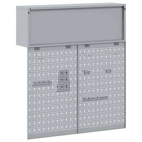 Gereedschapskast set met plank 3 pcs Rood Gepoedercoat staal 9