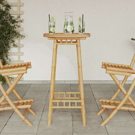 Bartafel voor buiten Rond &Oslash;55x100 cm bamboe 3