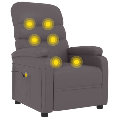 Massagestoel kunstleer grijs 2