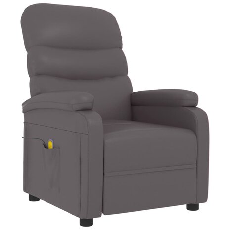 Massagestoel kunstleer grijs 3