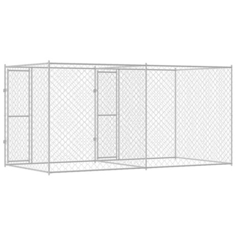 Hondenkennel Zilver 400 x 200 x 200 cm Gegalvaniseerd staal 6