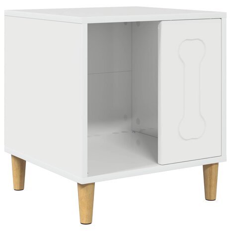 Hondenhuis Glanzend Wit 44 x 42 x 49 cm Bewerkt hout 2