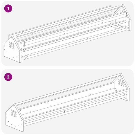 Kippenvoerbak Olijf Groen 108 x 20,5 x 20 cm 8