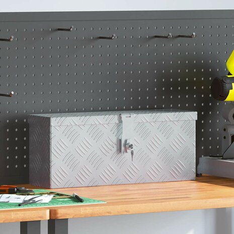 Aluminium kist 48,5x14x20 cm zilverkleurig 1