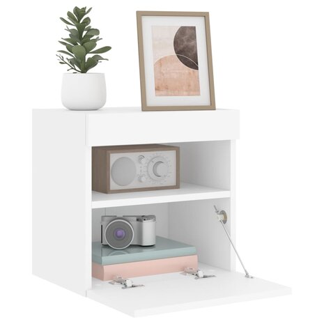 Tv-wandmeubel met LED-verlichting 40x30x40 cm wit 7