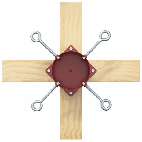 Kerstboomstandaard 1.73 Rood 50 x 50 x 16 cm Massief grenenhout 7