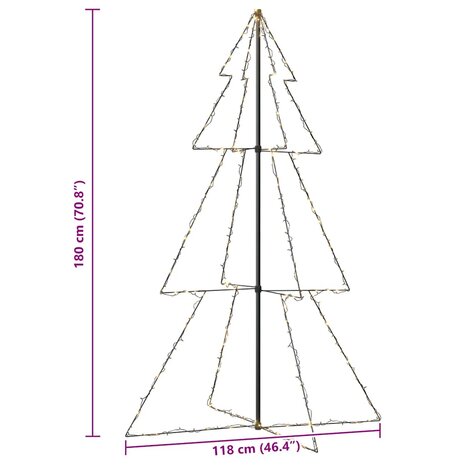 Kegelkerstboom 240 LED's binnen en buiten 118x150 cm 8