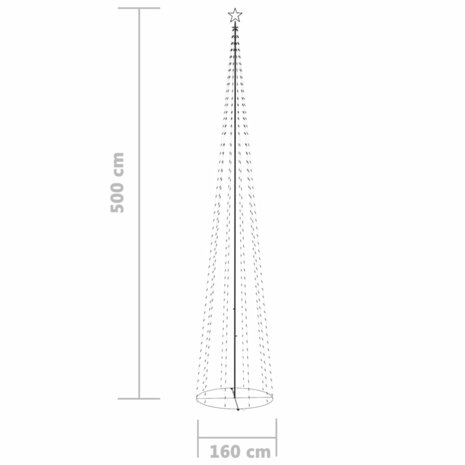 Kegelkerstboom 752 blauwe LED's 160x500 cm 8