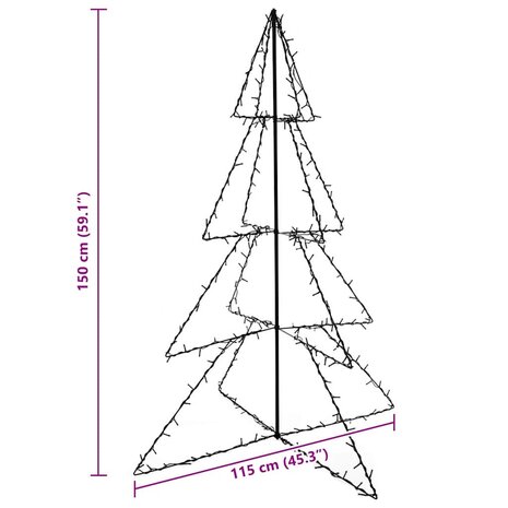 Kegelkerstboom 240 LED's binnen en buiten 115x150 cm 4