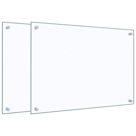Spatschermen keuken 2 st 70x50 cm gehard glas transparant 2