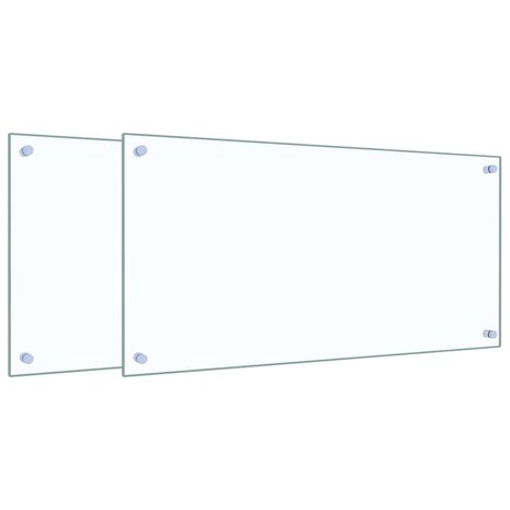 Spatschermen keuken 2 st 80x40 cm gehard glas transparant 2