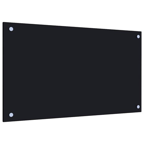 Spatschermen keuken 2 st 70x40 cm gehard glas zwart 5