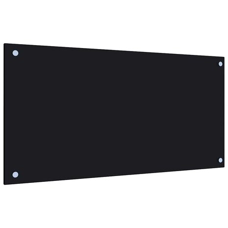 Spatschermen keuken 2 st 80x40 cm gehard glas zwart 5