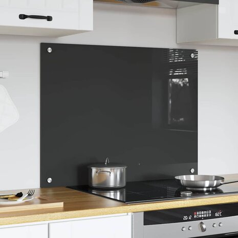 Keuken Spatscherm Donkergrijs 80 x 60 cm gehard glas 3