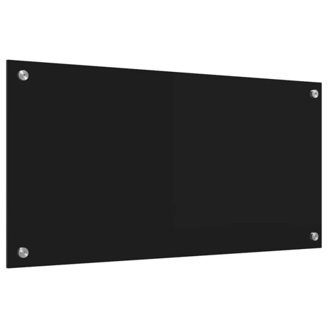 Keuken Achterwand Zwart 80 x 40 cm gehard glas 6