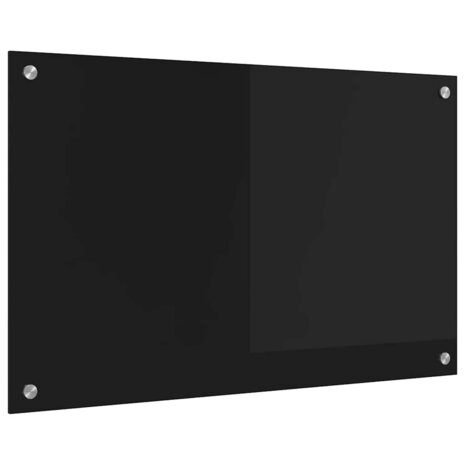 Keuken Achterwand Zwart 80 x 50 cm gehard glas 2