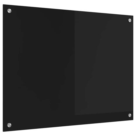 Keuken Achterwand Zwart 80 x 60 cm gehard glas 2
