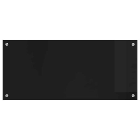 Keuken Achterwand Zwart 90 x 40 cm gehard glas 4