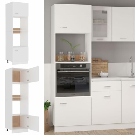Magnetronkast Lyon 60x57x207 cm bewerkt hout wit 2