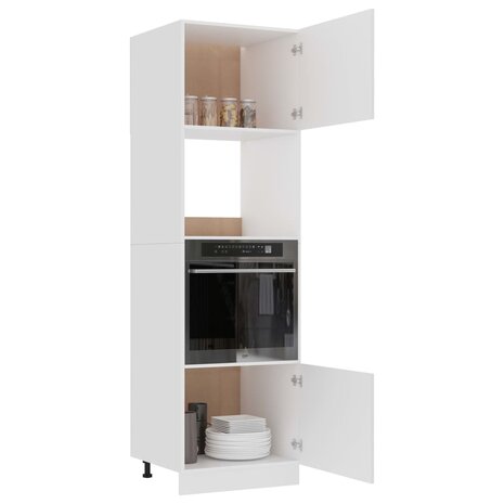 Magnetronkast Lyon 60x57x207 cm bewerkt hout wit 4