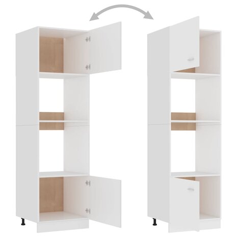 Magnetronkast Lyon 60x57x207 cm bewerkt hout wit 5