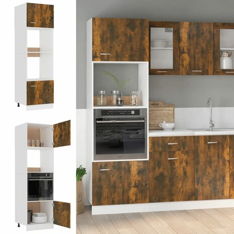 Magnetronkast Lyon 60x57x207 cm bewerkt hout gerookt eiken 1