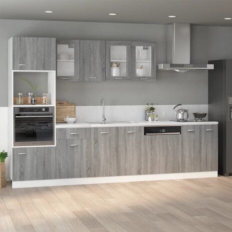 Magnetronkast Lyon 60x57x207 cm bewerkt hout grijs sonoma eiken 3