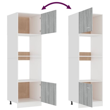 Magnetronkast Lyon 60x57x207 cm bewerkt hout grijs sonoma eiken 7